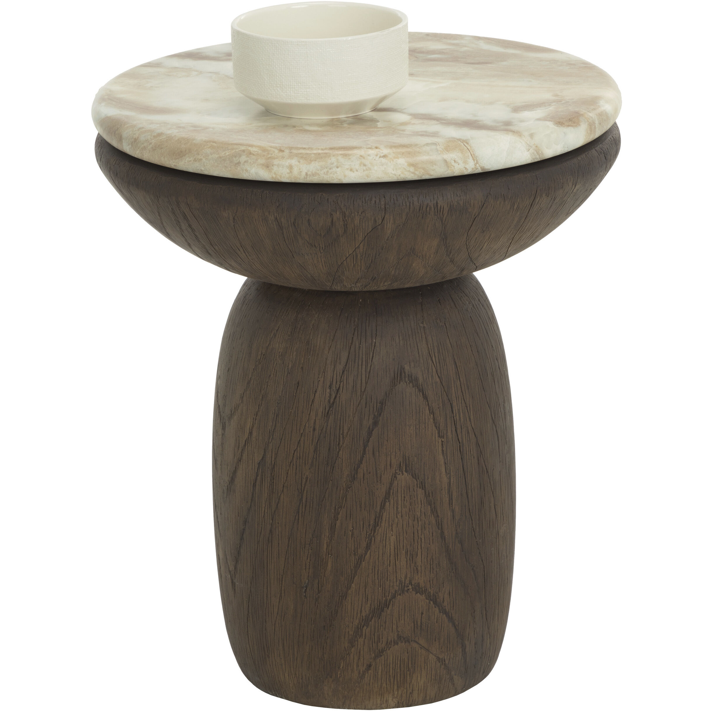 Orula 21 X 18 inch Marble Look / Macchiato Outdoor End Table